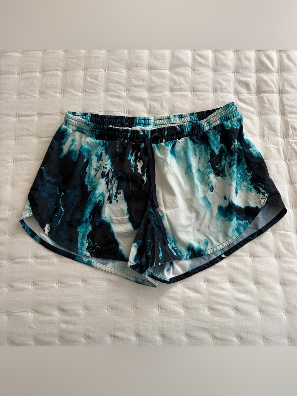 Old Navy Teal & Black Marble Athletic Shorts